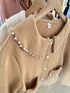 Pearl Decor Peter Pan Collar Cardigan